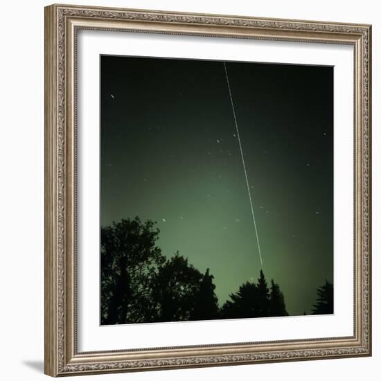 ISS Light Trail, Time-exposure Image-Detlev Van Ravenswaay-Framed Premium Photographic Print