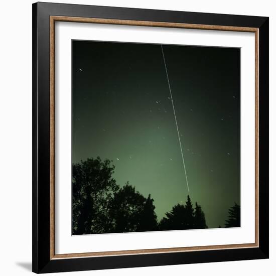 ISS Light Trail, Time-exposure Image-Detlev Van Ravenswaay-Framed Premium Photographic Print