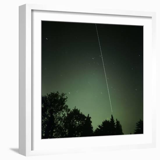 ISS Light Trail, Time-exposure Image-Detlev Van Ravenswaay-Framed Premium Photographic Print