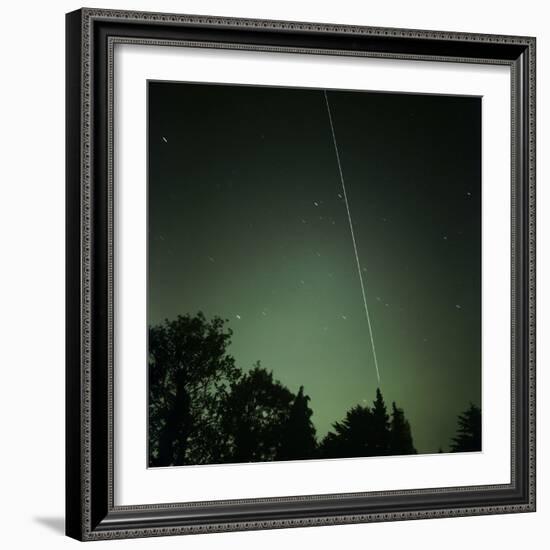 ISS Light Trail, Time-exposure Image-Detlev Van Ravenswaay-Framed Premium Photographic Print