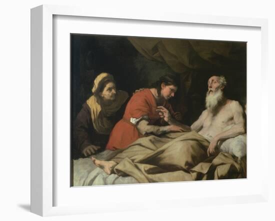 Issac Blessing Jacob-Luca Giordano-Framed Giclee Print