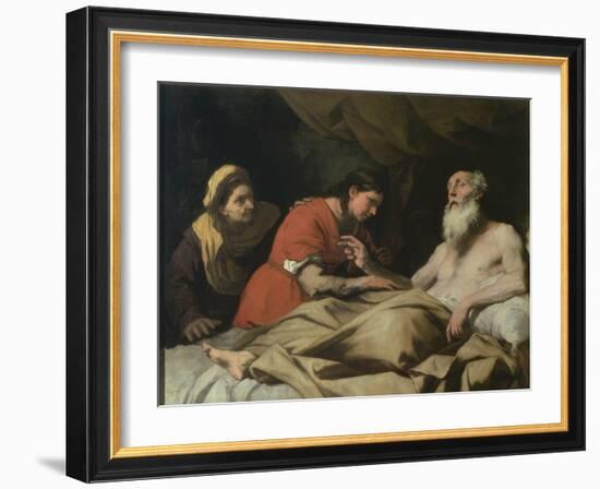 Issac Blessing Jacob-Luca Giordano-Framed Giclee Print