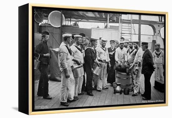 Issuing Rum on Board HMS 'Royal Sovereign, 1896-W Gregory-Framed Premier Image Canvas