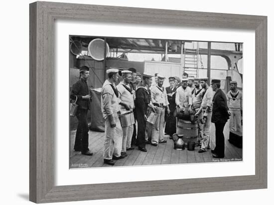 Issuing Rum on Board HMS 'Royal Sovereign, 1896-W Gregory-Framed Giclee Print