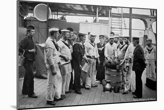 Issuing Rum on Board HMS 'Royal Sovereign, 1896-W Gregory-Mounted Giclee Print