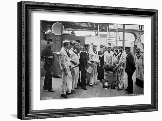 Issuing Rum on Board HMS 'Royal Sovereign, 1896-W Gregory-Framed Giclee Print