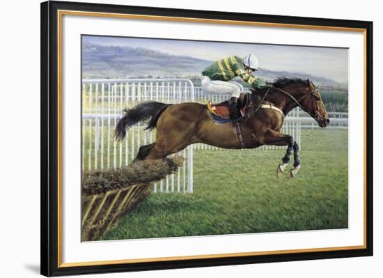 Istabraq at Cheltenham II-Susan Crawford-Framed Giclee Print