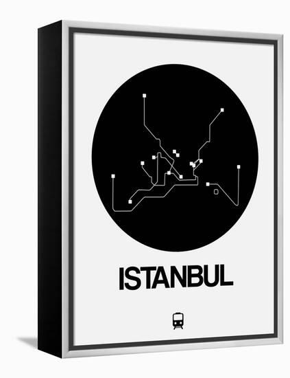 Istanbul Black Subway Map-NaxArt-Framed Stretched Canvas