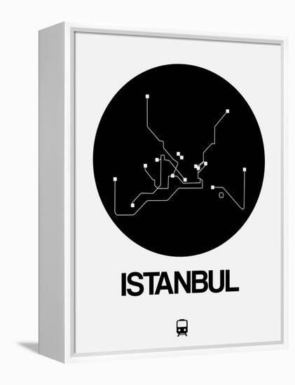 Istanbul Black Subway Map-NaxArt-Framed Stretched Canvas