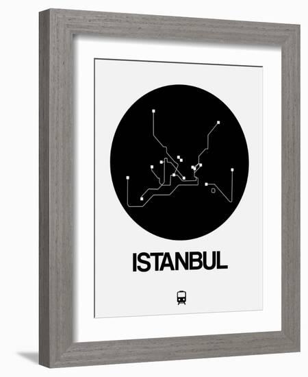 Istanbul Black Subway Map-NaxArt-Framed Art Print