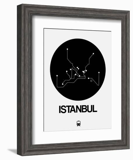 Istanbul Black Subway Map-NaxArt-Framed Art Print