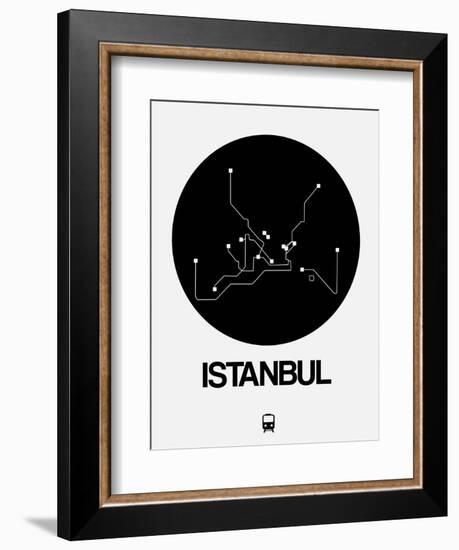 Istanbul Black Subway Map-NaxArt-Framed Art Print