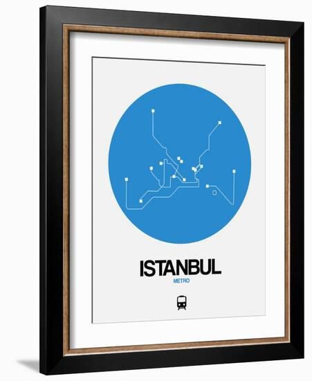 Istanbul Blue Subway Map-NaxArt-Framed Art Print