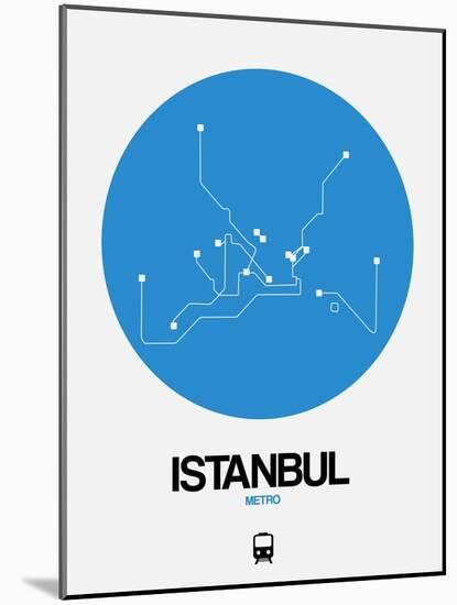 Istanbul Blue Subway Map-NaxArt-Mounted Art Print