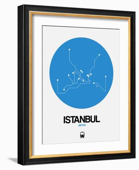 Istanbul Blue Subway Map-NaxArt-Framed Art Print