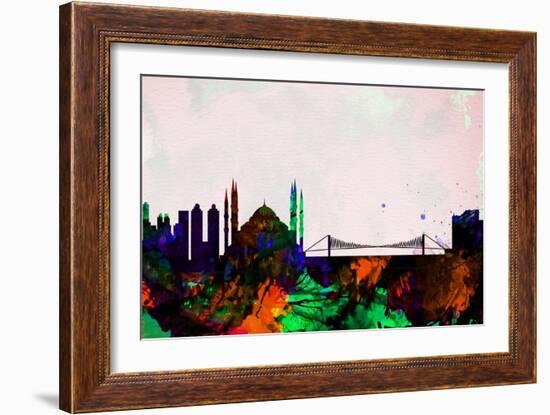 Istanbul City Skyline-NaxArt-Framed Art Print
