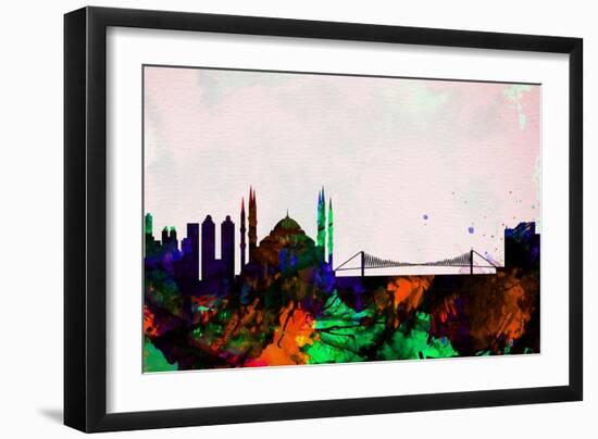 Istanbul City Skyline-NaxArt-Framed Art Print