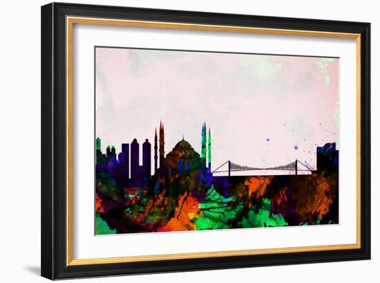 Istanbul City Skyline-NaxArt-Framed Art Print