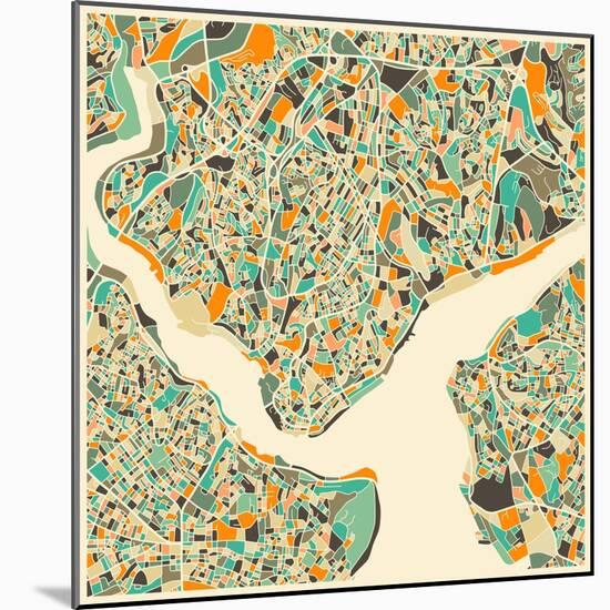 Istanbul Map-Jazzberry Blue-Mounted Art Print