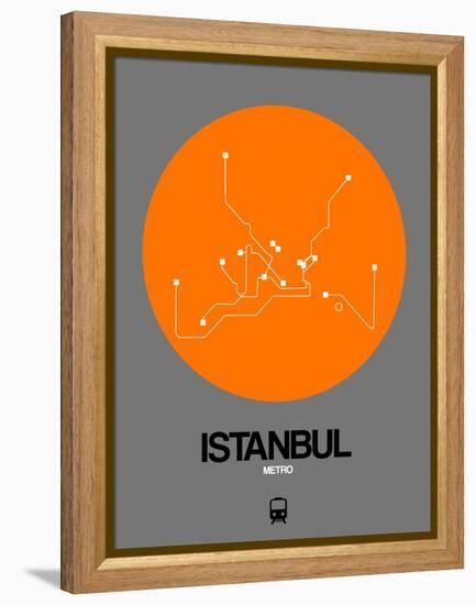 Istanbul Orange Subway Map-NaxArt-Framed Stretched Canvas