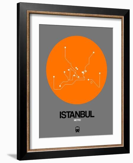 Istanbul Orange Subway Map-NaxArt-Framed Art Print