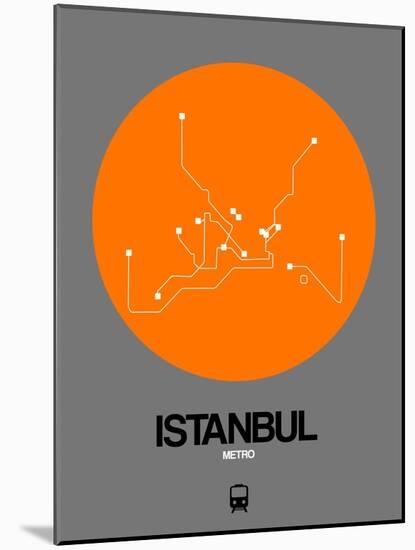 Istanbul Orange Subway Map-NaxArt-Mounted Art Print