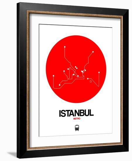 Istanbul Red Subway Map-NaxArt-Framed Art Print