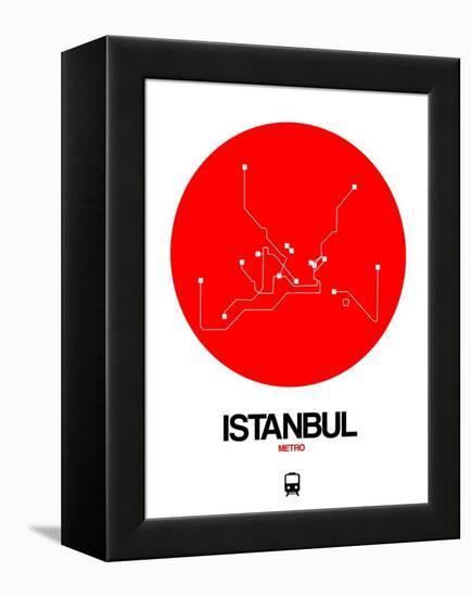 Istanbul Red Subway Map-NaxArt-Framed Stretched Canvas