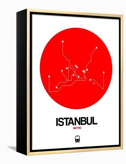 Istanbul Red Subway Map-NaxArt-Framed Stretched Canvas