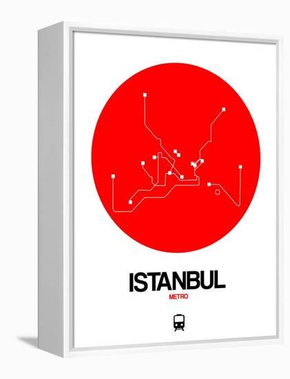 Istanbul Red Subway Map-NaxArt-Framed Stretched Canvas