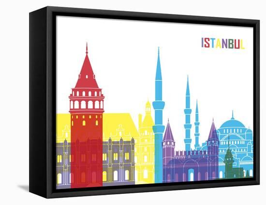 Istanbul Skyline Pop-paulrommer-Framed Stretched Canvas