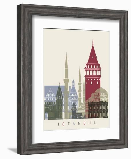 Istanbul Skyline Poster-paulrommer-Framed Art Print