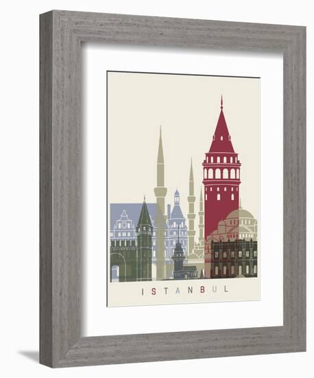 Istanbul Skyline Poster-paulrommer-Framed Art Print