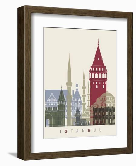 Istanbul Skyline Poster-paulrommer-Framed Art Print