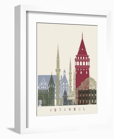 Istanbul Skyline Poster-paulrommer-Framed Art Print