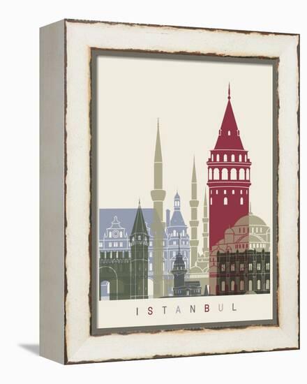 Istanbul Skyline Poster-paulrommer-Framed Stretched Canvas