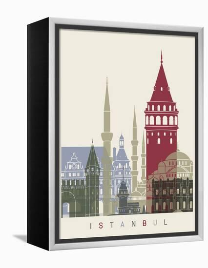 Istanbul Skyline Poster-paulrommer-Framed Stretched Canvas