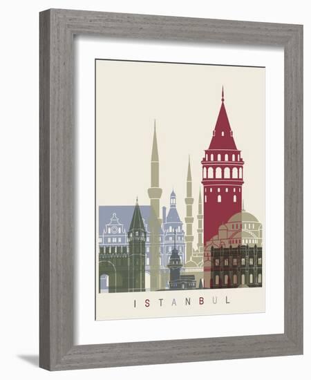 Istanbul Skyline Poster-paulrommer-Framed Art Print