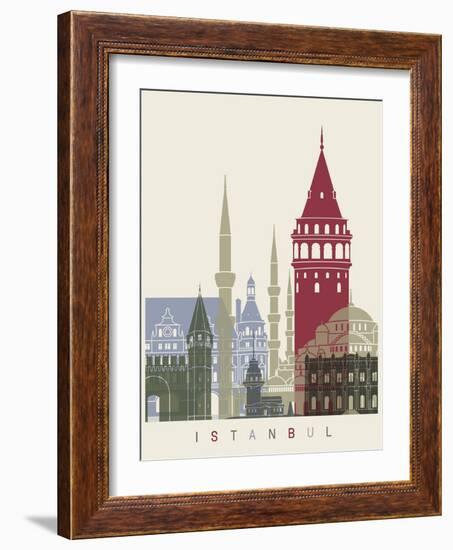 Istanbul Skyline Poster-paulrommer-Framed Art Print