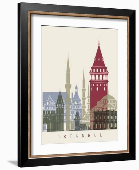 Istanbul Skyline Poster-paulrommer-Framed Art Print