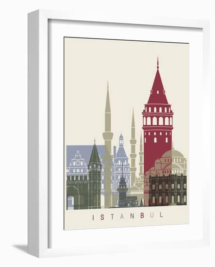 Istanbul Skyline Poster-paulrommer-Framed Art Print