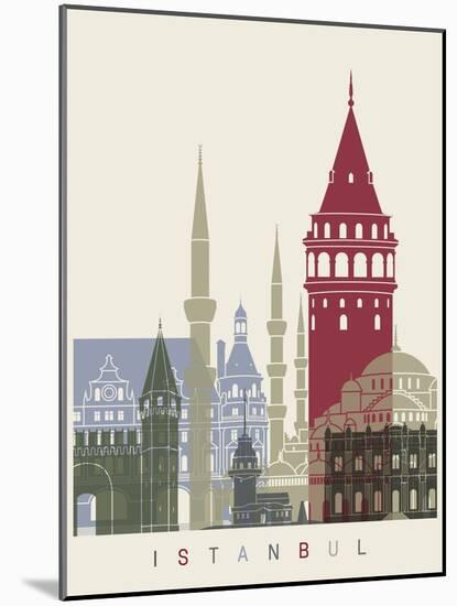 Istanbul Skyline Poster-paulrommer-Mounted Art Print