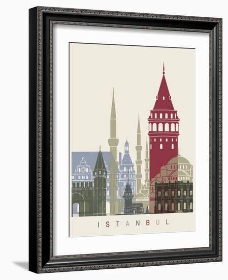 Istanbul Skyline Poster-paulrommer-Framed Art Print