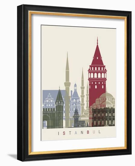 Istanbul Skyline Poster-paulrommer-Framed Art Print