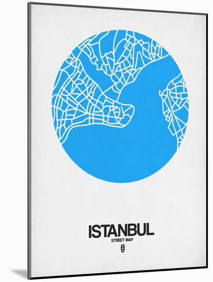 Istanbul Street Map Blue-NaxArt-Mounted Art Print