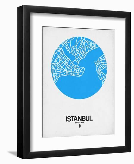 Istanbul Street Map Blue-NaxArt-Framed Art Print