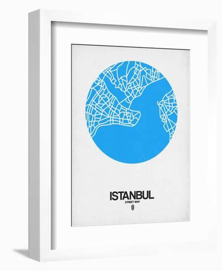 Istanbul Street Map Blue-NaxArt-Framed Art Print