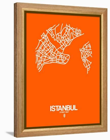 Istanbul Street Map Orange-NaxArt-Framed Stretched Canvas