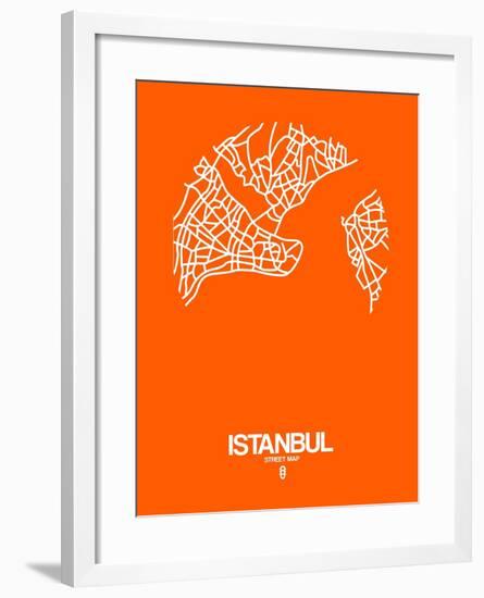 Istanbul Street Map Orange-NaxArt-Framed Art Print