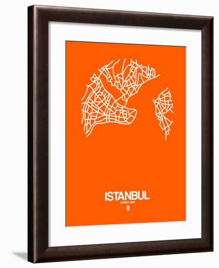 Istanbul Street Map Orange-NaxArt-Framed Art Print